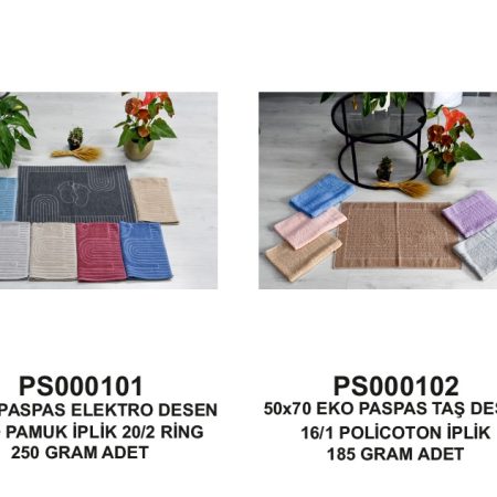 Paspas Koleksiyonu 50x70 Elektro / Taş Desen %100 Pamuk & Polikotton