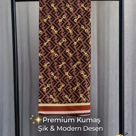 Premium Desenli Şal – Kahverengi
