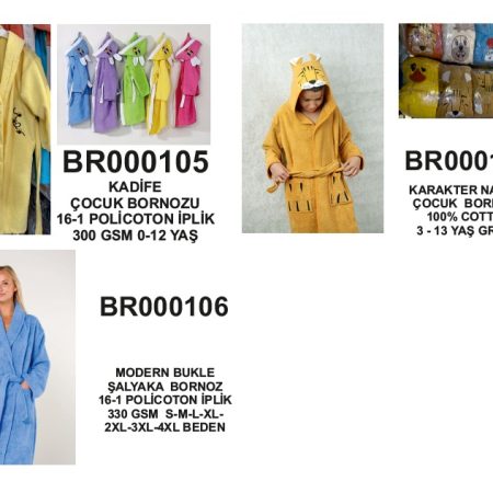 Kadife Çocuk Bornozu / Karakter Nakışlı / Modern Bukle Bornoz Koleksiyonu