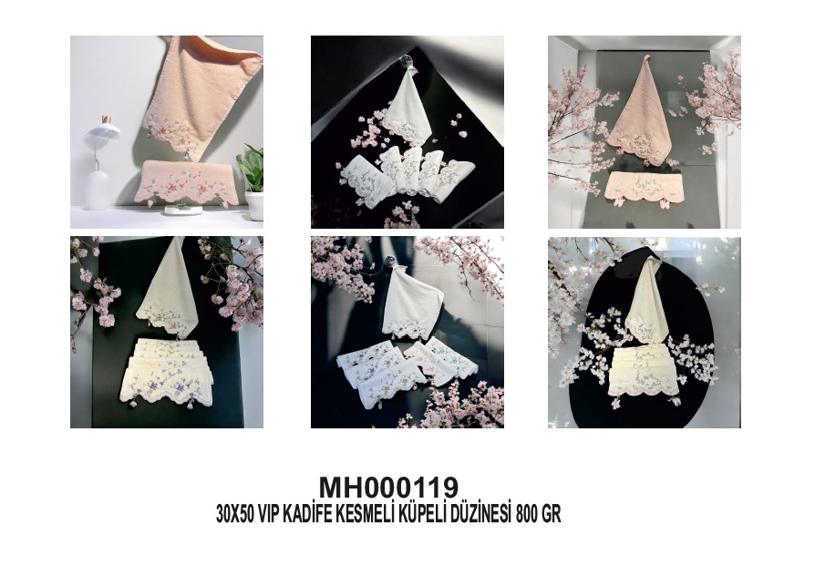 VIP Kadife Kesmeli Küpeli Çeyizlik Havlu Koleksiyonu