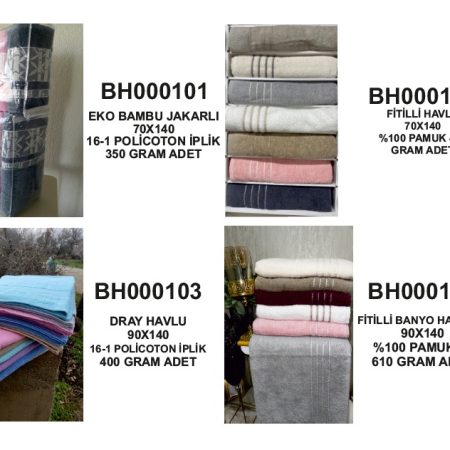 Bambu Jakarlı / Fitilli / Dray Banyo Havlusu 70x140 & 90x140 Koleksiyonu